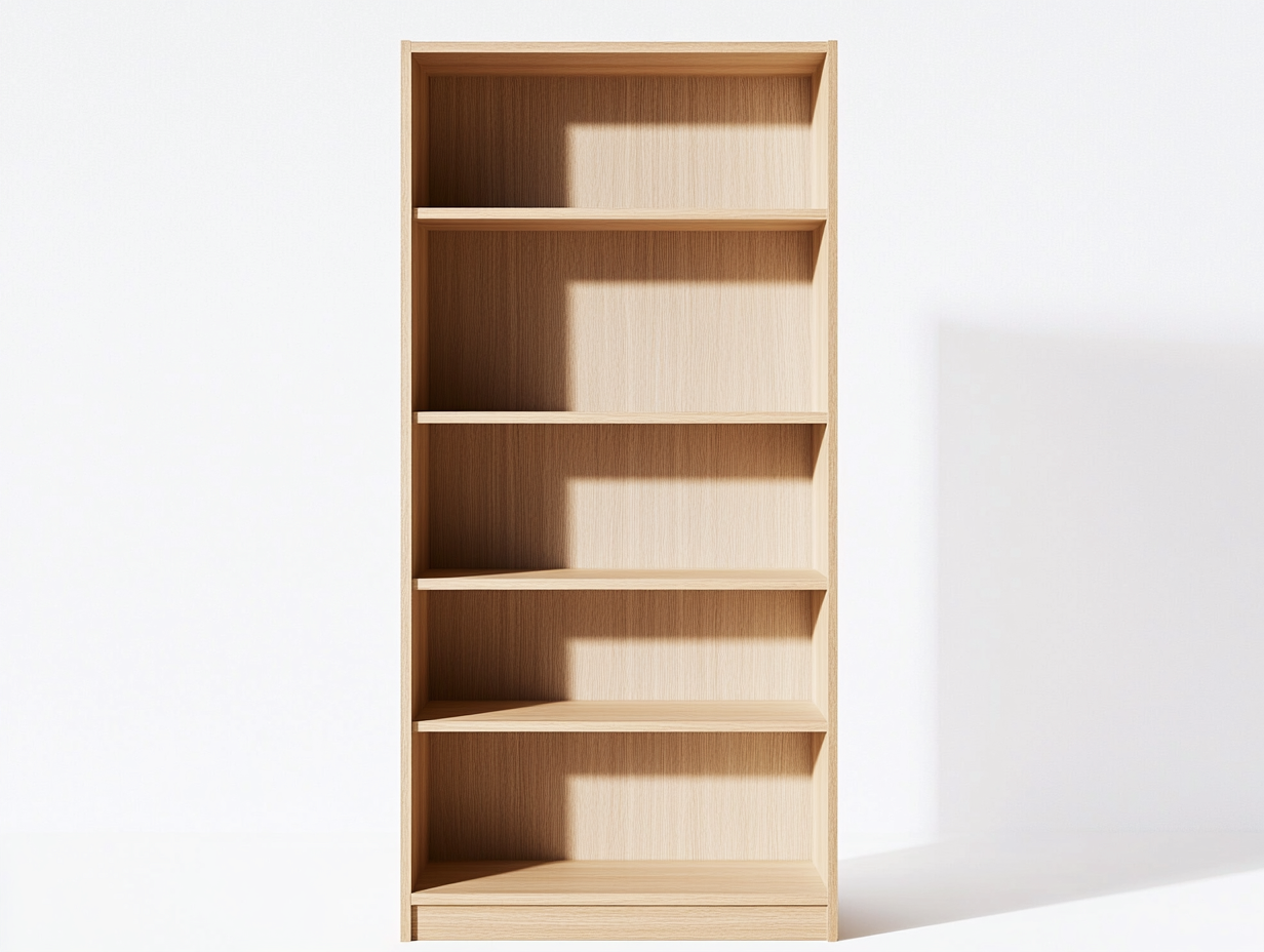 Bibliothèque en bois 80x35x185 cm - chêne clair - avec espace de rangement ouvert-Habitatoliq