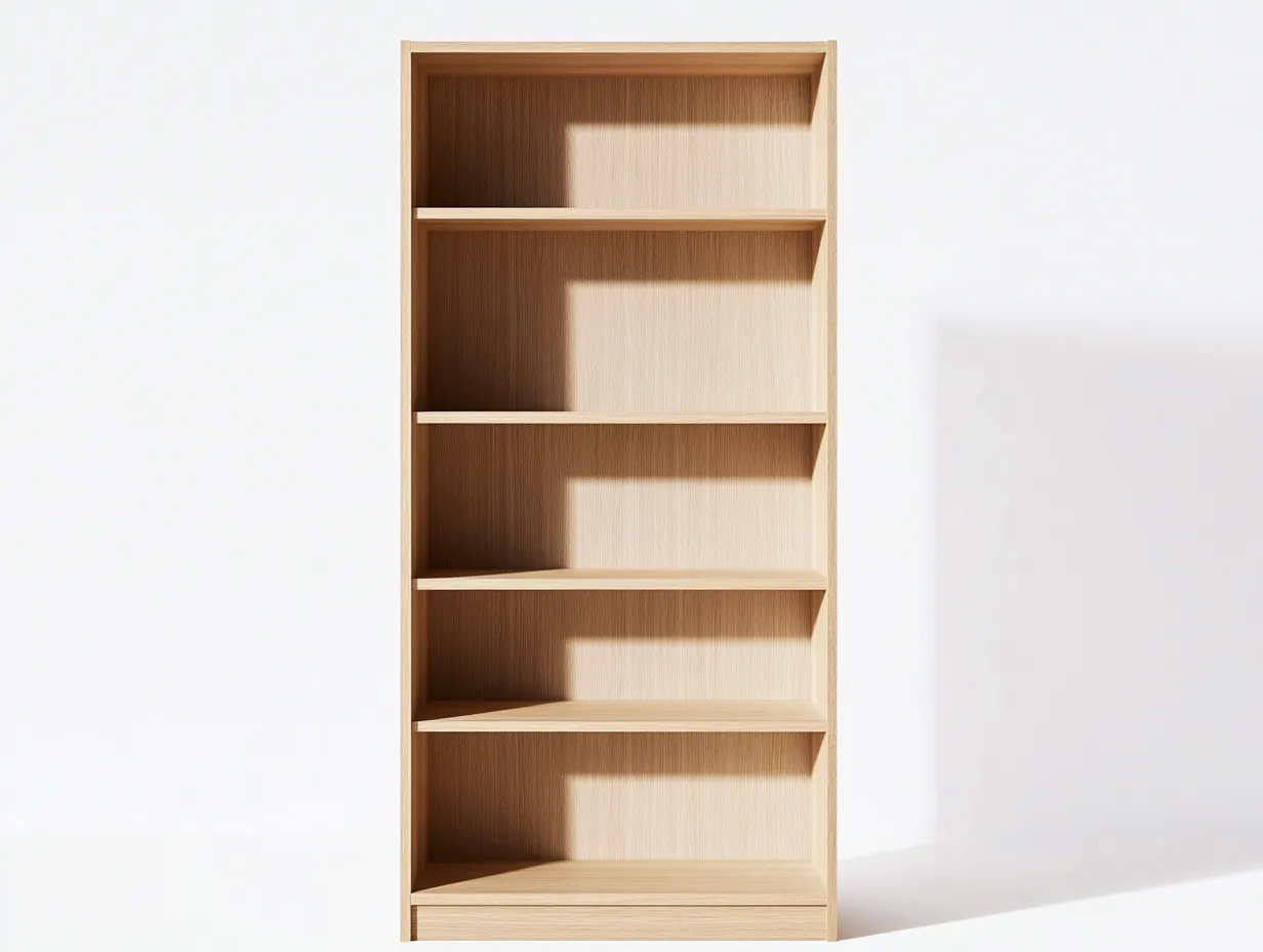 Bibliothèque en bois 80x35x185 cm - chêne clair - avec espace de rangement ouvert-Habitatoliq