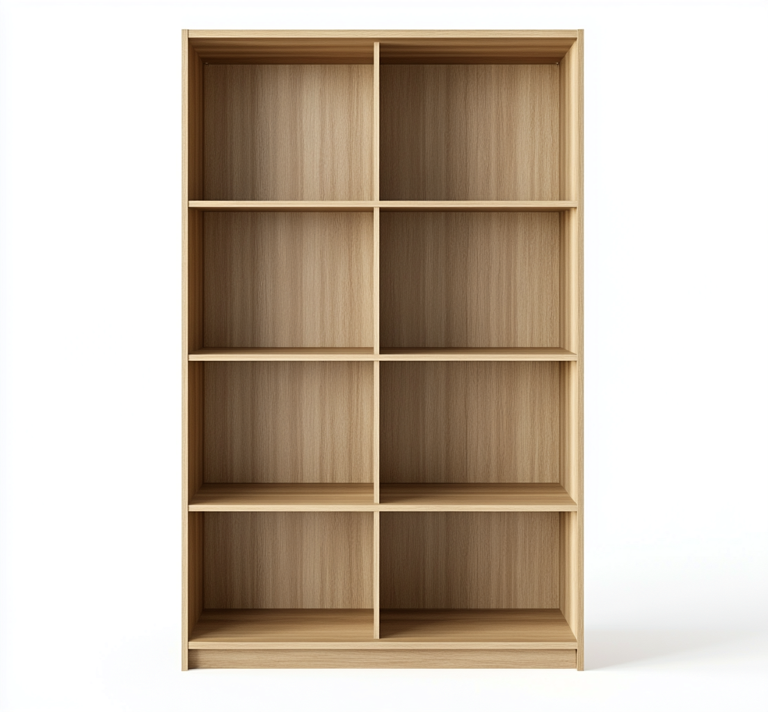 Bibliothèque en bois 110x35x180 cm - chêne clair - avec espace de rangement structuré-Habitatoliq