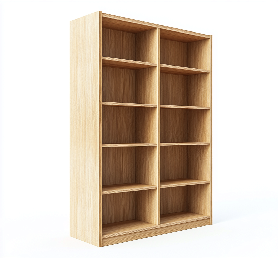 Bibliothèque en bois 160×35×190 cm – chêne clair – avec espace de rangement ouvert-Habitatoliq