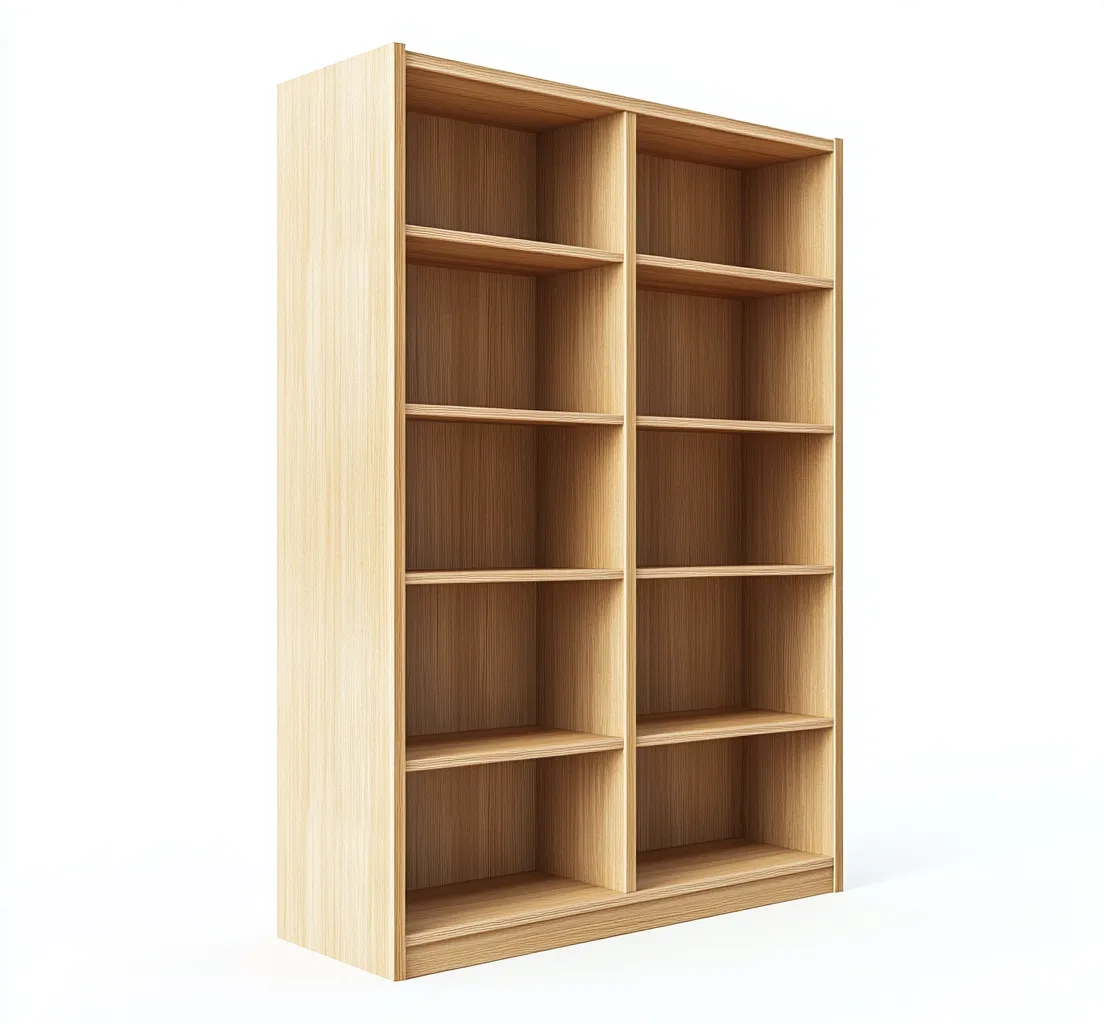 Bibliothèque en bois 160×35×190 cm – chêne clair – avec espace de rangement ouvert-Habitatoliq