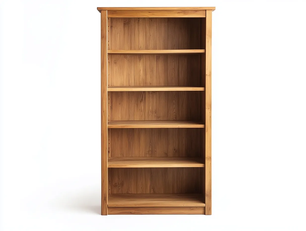 Bibliothèque en pin massif 100×35×185 cm – bois naturel – avec espace de rangement-Habitatoliq