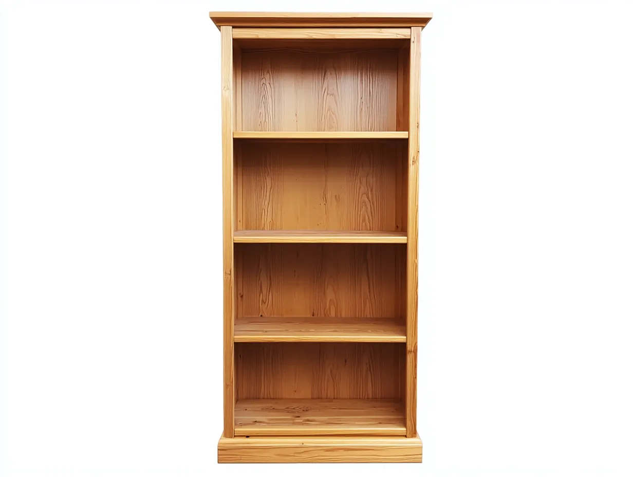 Bibliothèque en pin massif 85×35×175 cm – bois naturel – avec espace de rangement-Habitatoliq