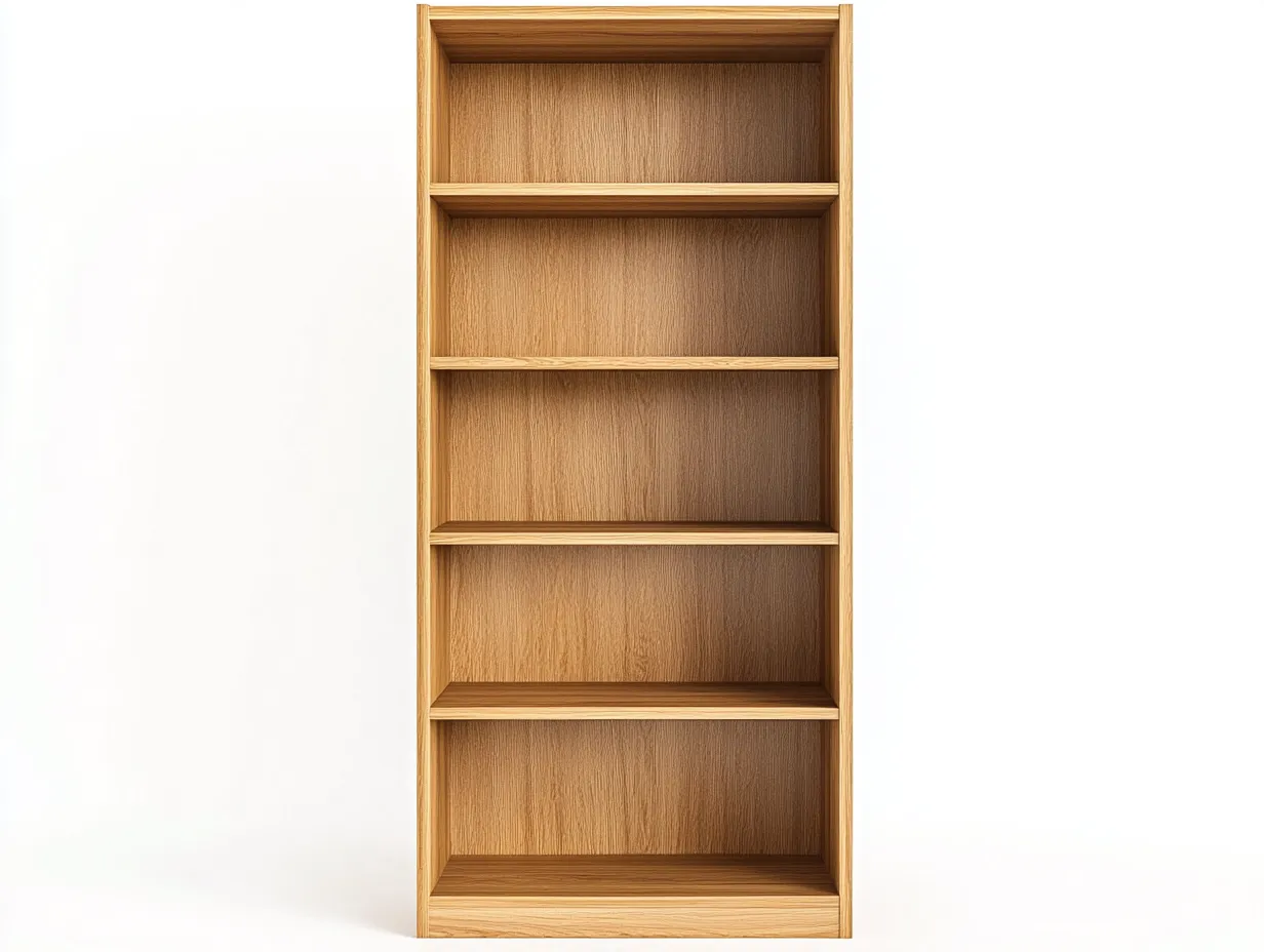 Bibliothèque en bois 80×35×190 cm – chêne clair – avec espace de rangement ouvert-Habitatoliq