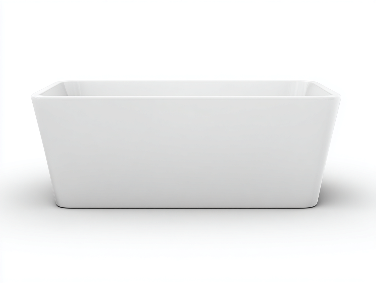 Baignoire autoportante acrylique 175×85×60 cm – blanc – design rectangulaire minimaliste-Habitatoliq