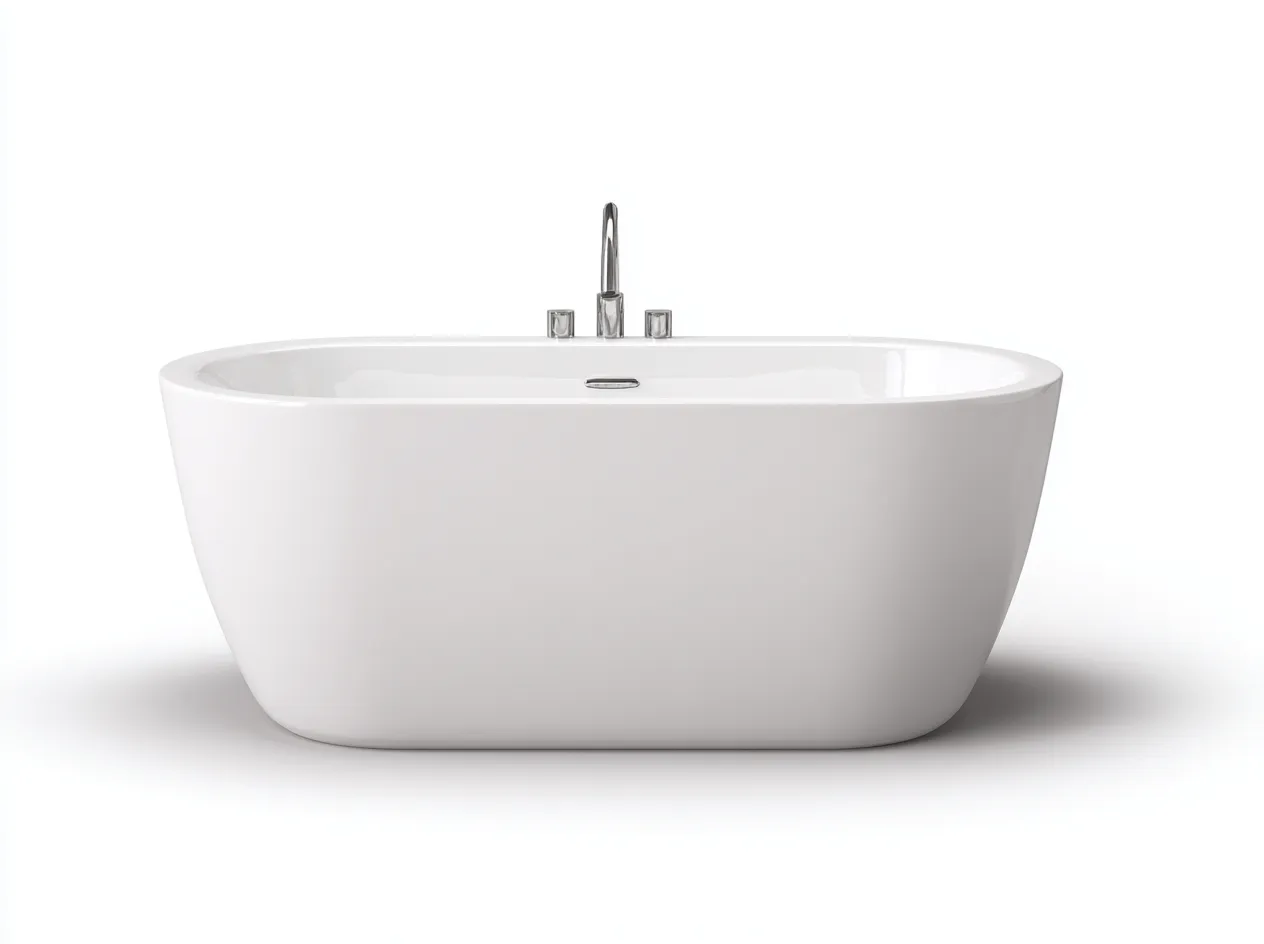 Baignoire autoportante acrylique 170×80×60 cm – blanc – design ovale moderne-Habitatoliq