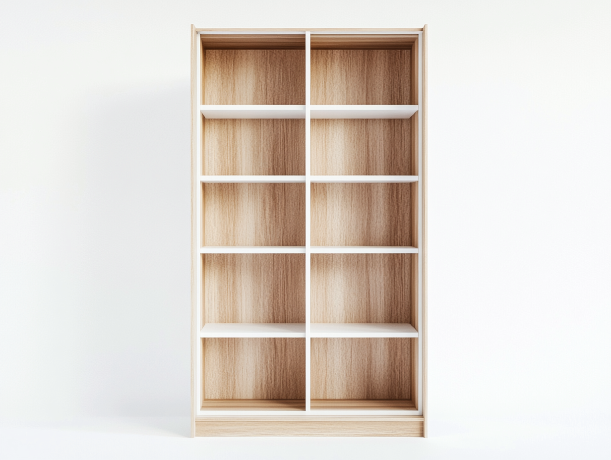 Étagère en bois 120×35×190 cm – chêne clair/blanc – avec espace de rangement-Habitatoliq