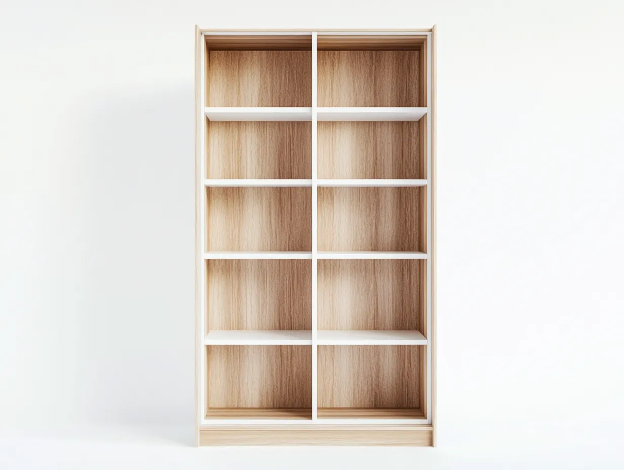 Étagère en bois 120×35×190 cm – chêne clair/blanc – avec espace de rangement-Habitatoliq