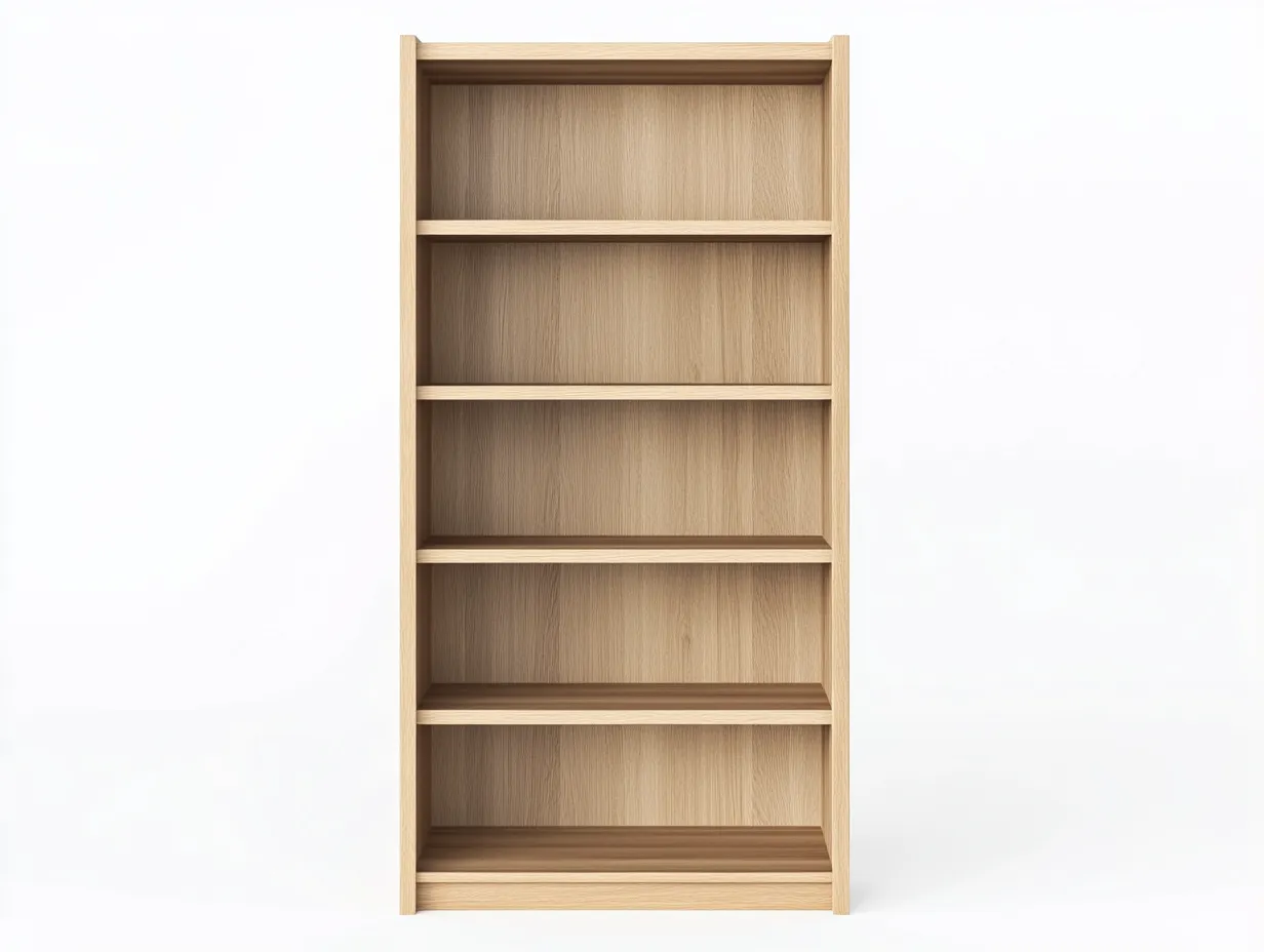 Bibliothèque 90×35×185 cm – chêne clair – avec espace de rangement ouvert-Habitatoliq