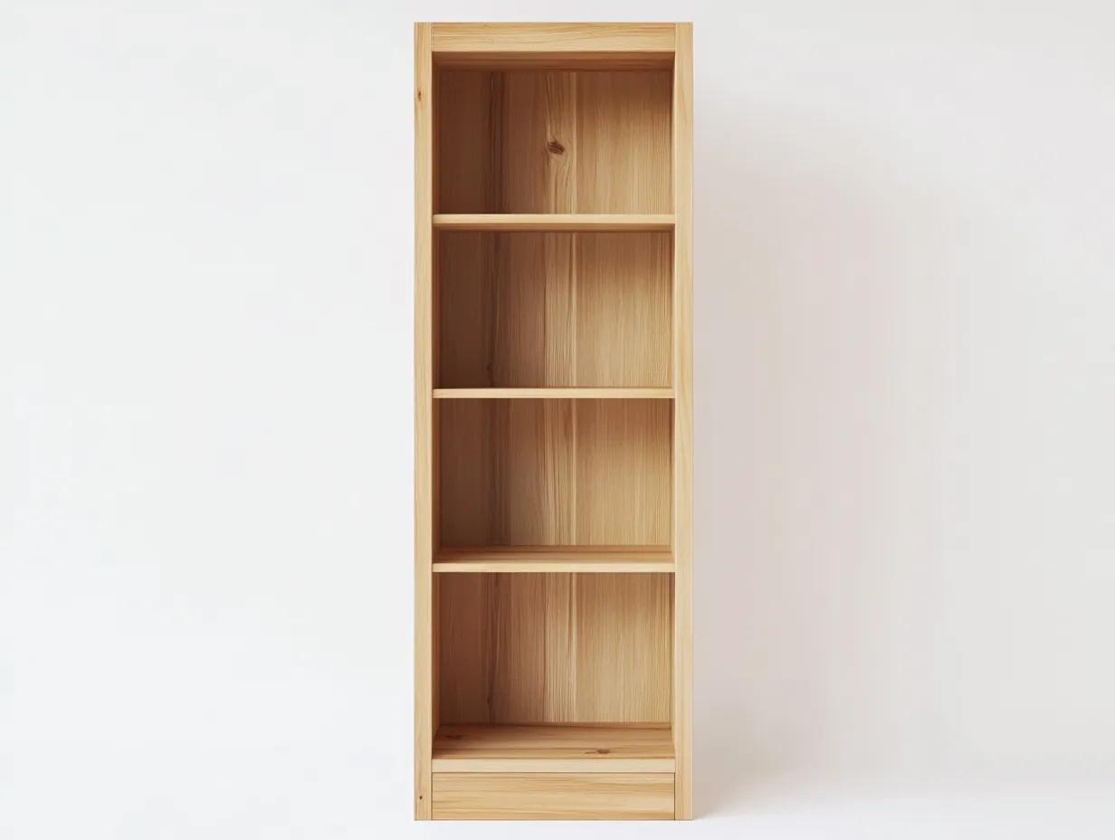 Bibliothèque en bois de pin 60×30×175 cm – pin naturel – avec espace de rangement-Habitatoliq