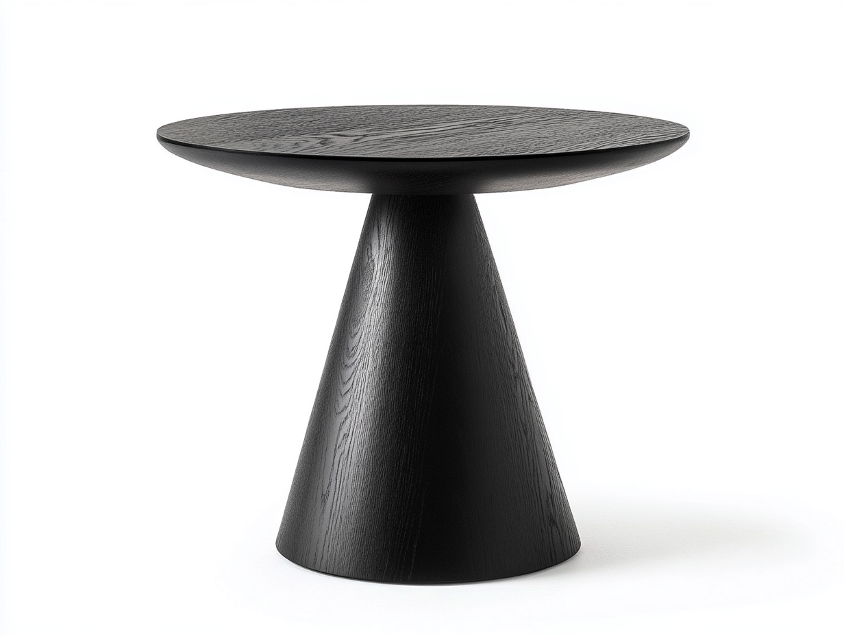Table d’appoint ronde 55×55×65 cm – noir – design moderne en bois-Habitatoliq
