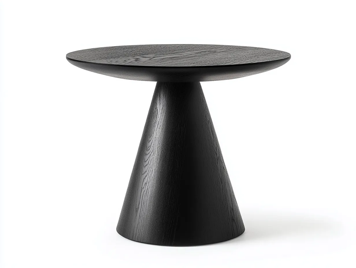 Table d’appoint ronde 55×55×65 cm – noir – design moderne en bois-Habitatoliq