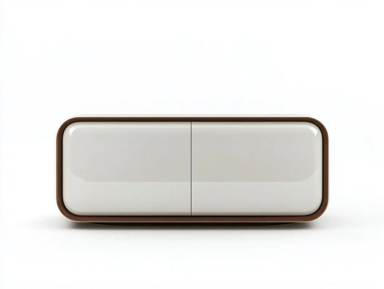 Meuble TV blanc et noyer 150x40x55 cm – design moderne – avec espace de rangement-Habitatoliq