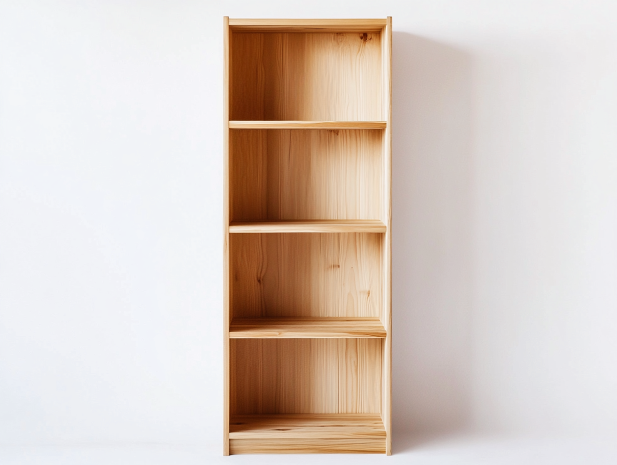 Bibliothèque en pin massif 70×30×170 cm – bois naturel – avec espace de rangement-Habitatoliq