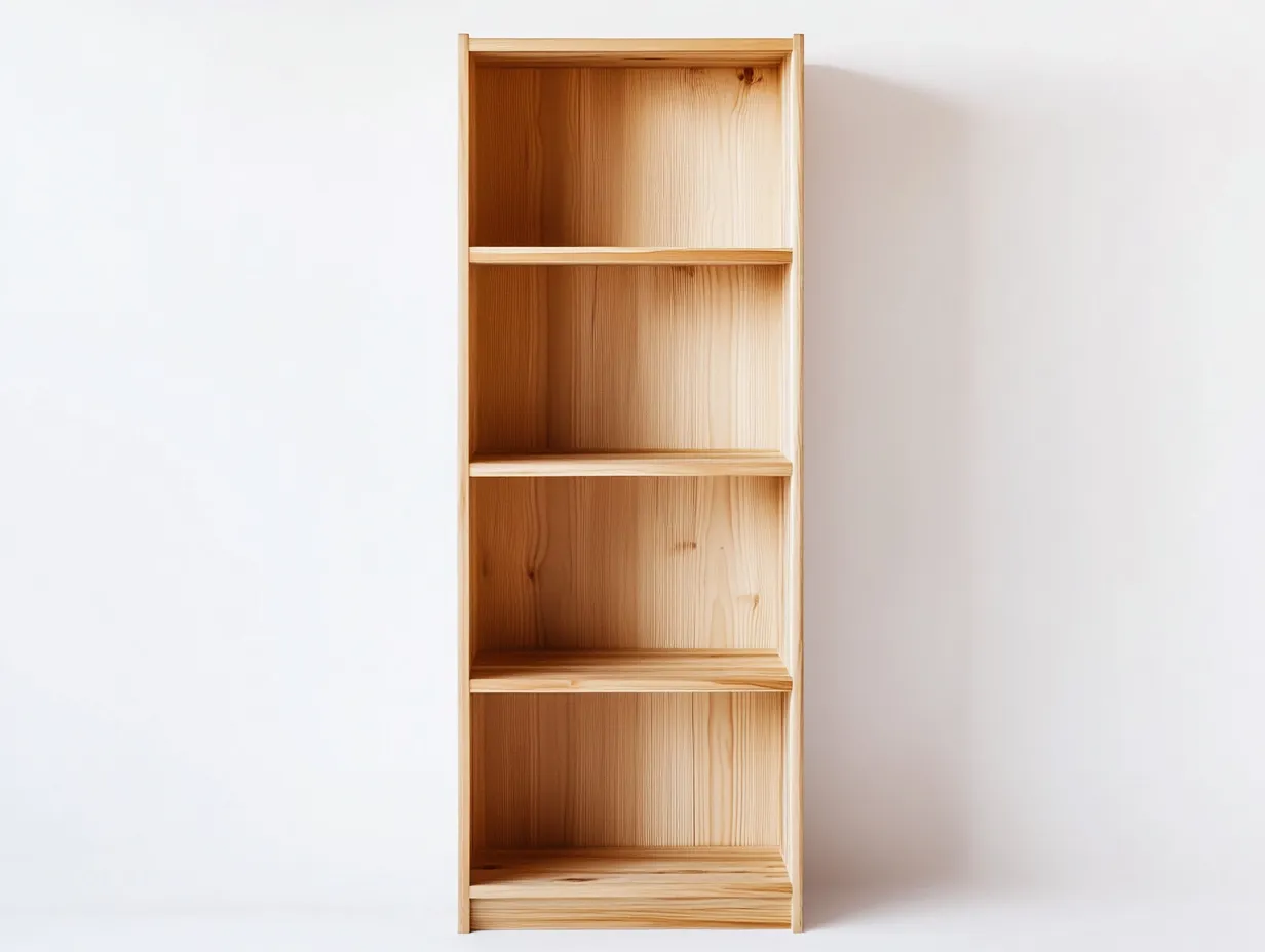 Bibliothèque en pin massif 70×30×170 cm – bois naturel – avec espace de rangement-Habitatoliq