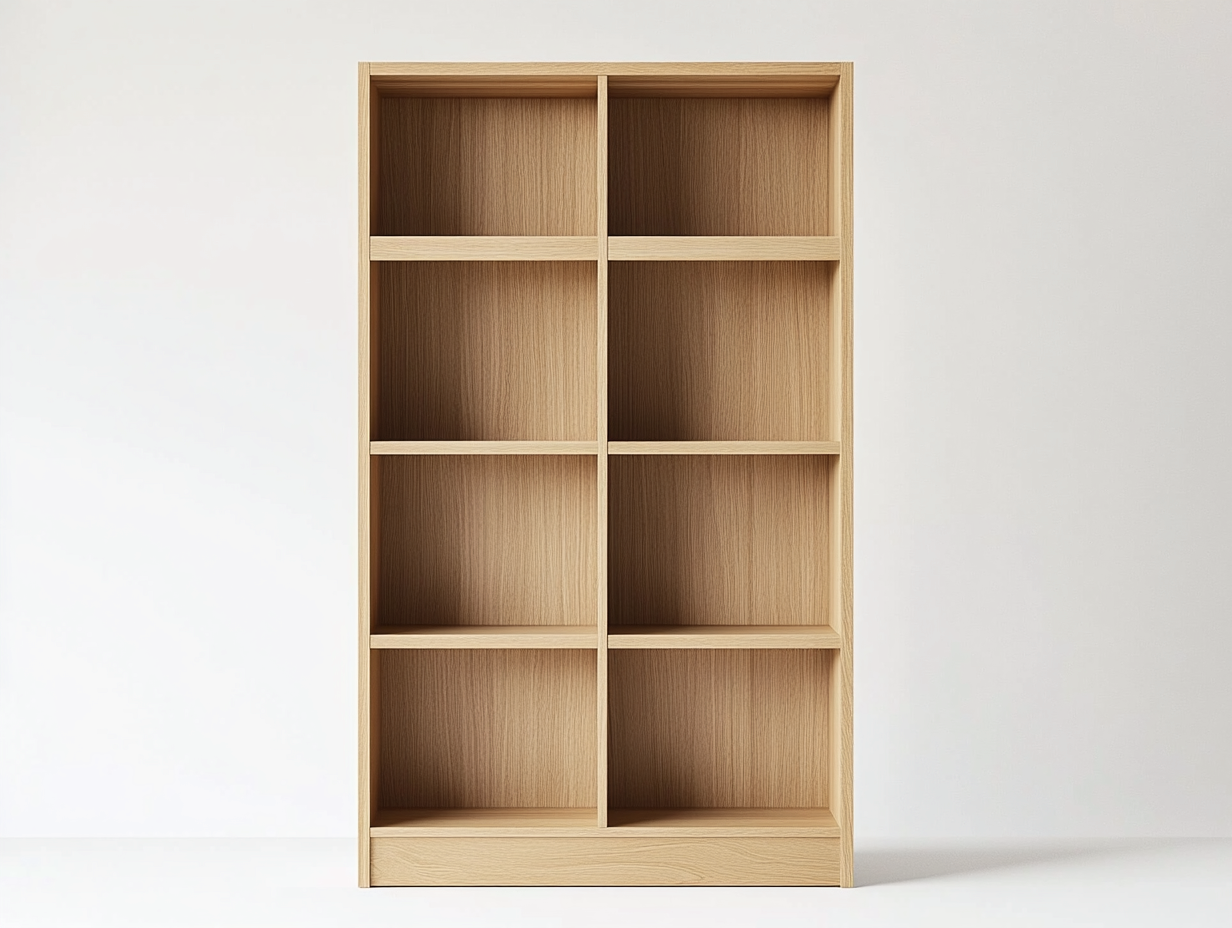 Bibliothèque 100×35×180 cm – chêne clair – avec espace de rangement ouvert-Habitatoliq