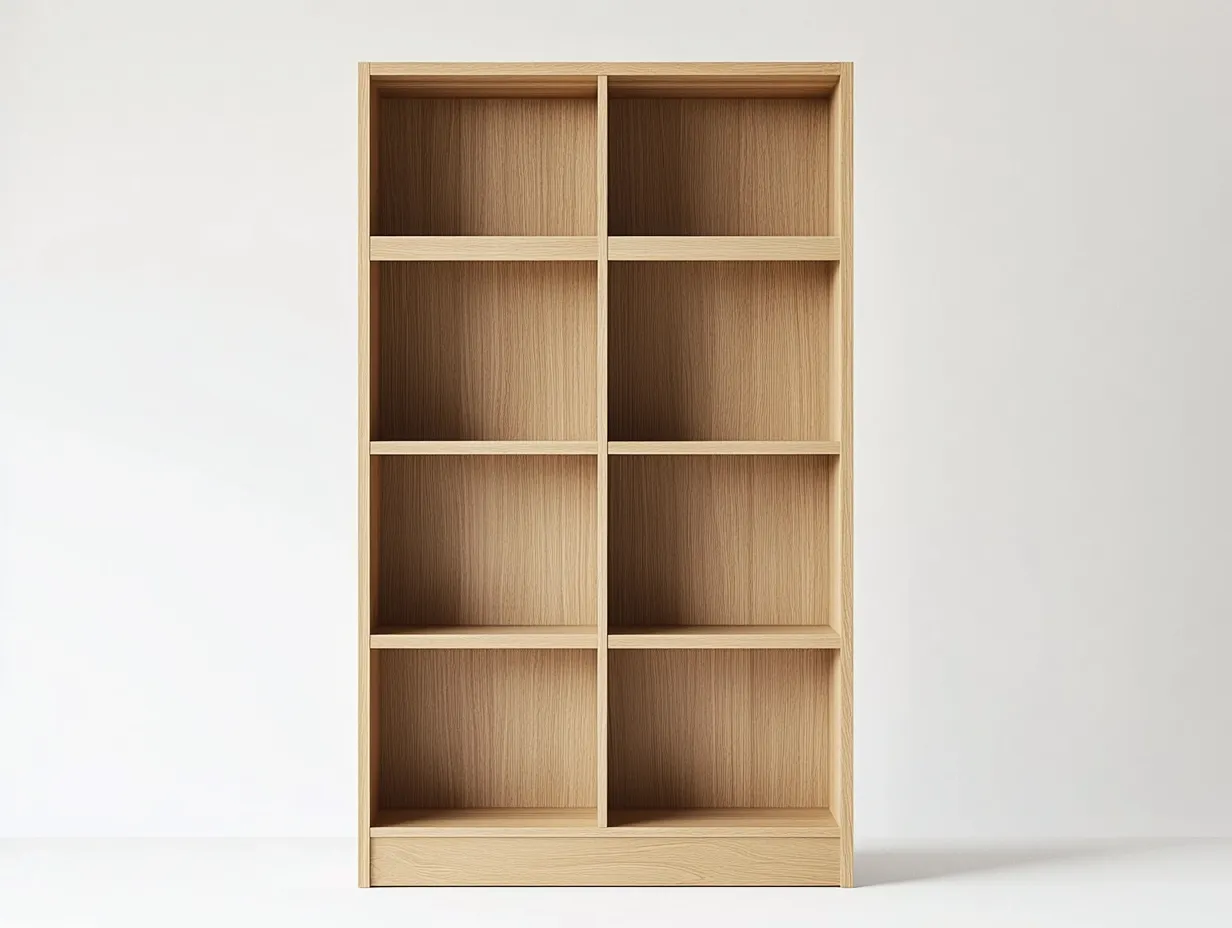 Bibliothèque 100×35×180 cm – chêne clair – avec espace de rangement ouvert-Habitatoliq