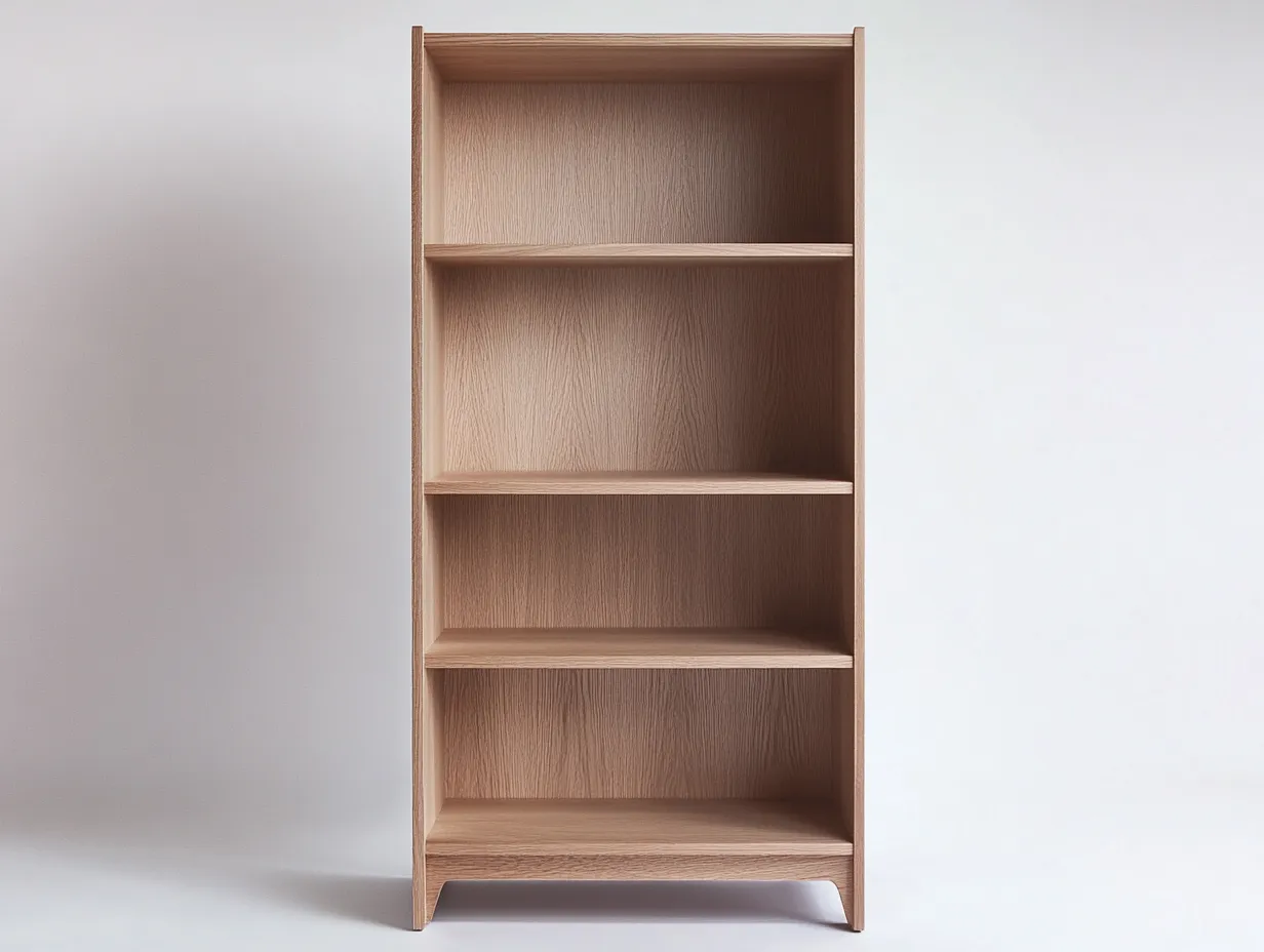 Bibliothèque en chêne clair 85×35×175 cm – design minimaliste – avec espace de rangement ouvert-Habitatoliq