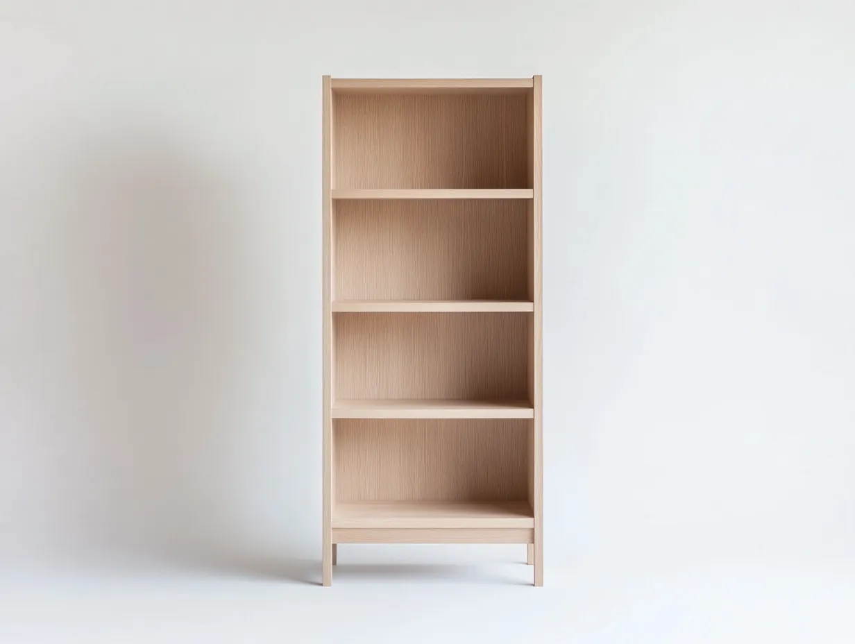 Bibliothèque 70×35×175 cm – chêne clair – avec espace de rangement ouvert-Habitatoliq