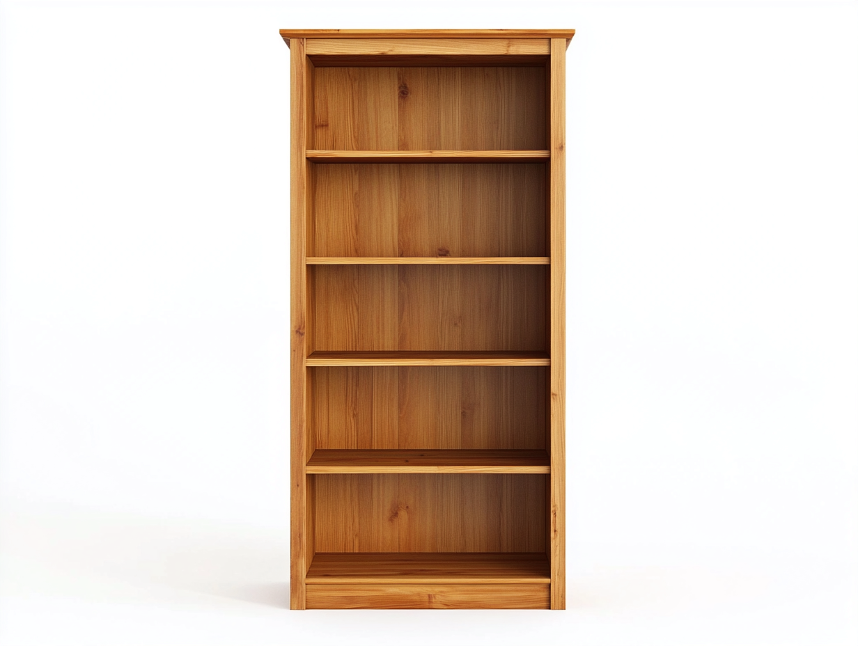 Bibliothèque en bois de chêne 80×30×190 cm – chêne clair – avec espace de rangement-Habitatoliq