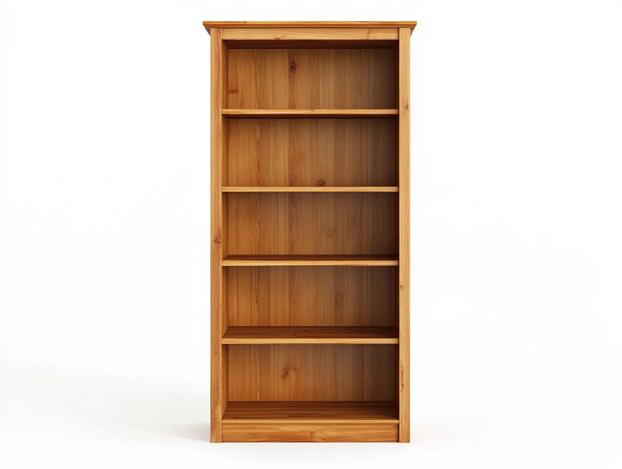 Bibliothèque en bois de chêne 80×30×190 cm – chêne clair – avec espace de rangement-Habitatoliq