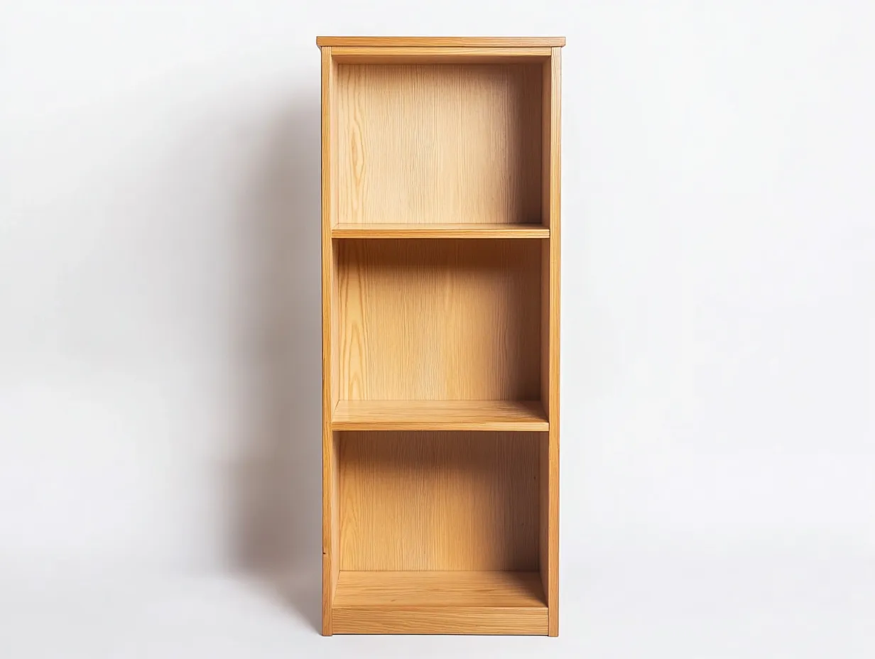 Bibliothèque en bois 70×30×170 cm – chêne clair – avec espace de rangement-Habitatoliq