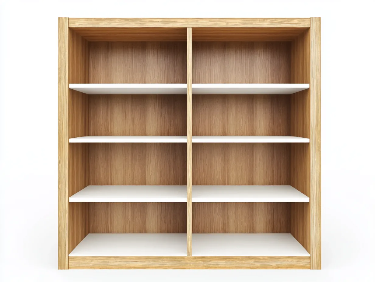 Étagère en bois 150×35×180 cm – chêne clair/blanc – avec espace de rangement-Habitatoliq