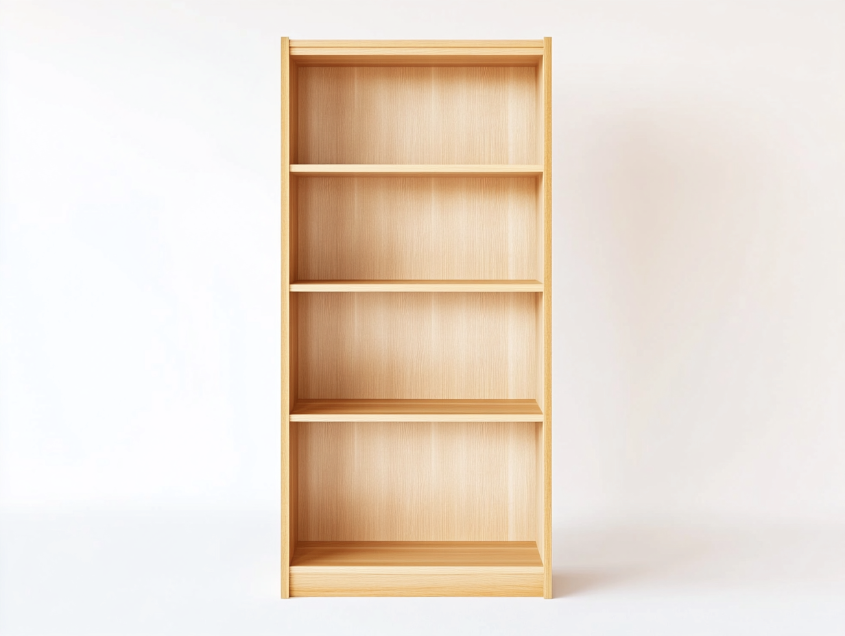 Bibliothèque en bois 80x35x180 cm - hêtre clair - avec espace de rangement ouvert-Habitatoliq