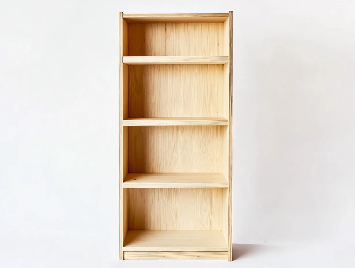Bibliothèque en bois de pin 80×30×175 cm – pin clair – avec espace de rangement-Habitatoliq