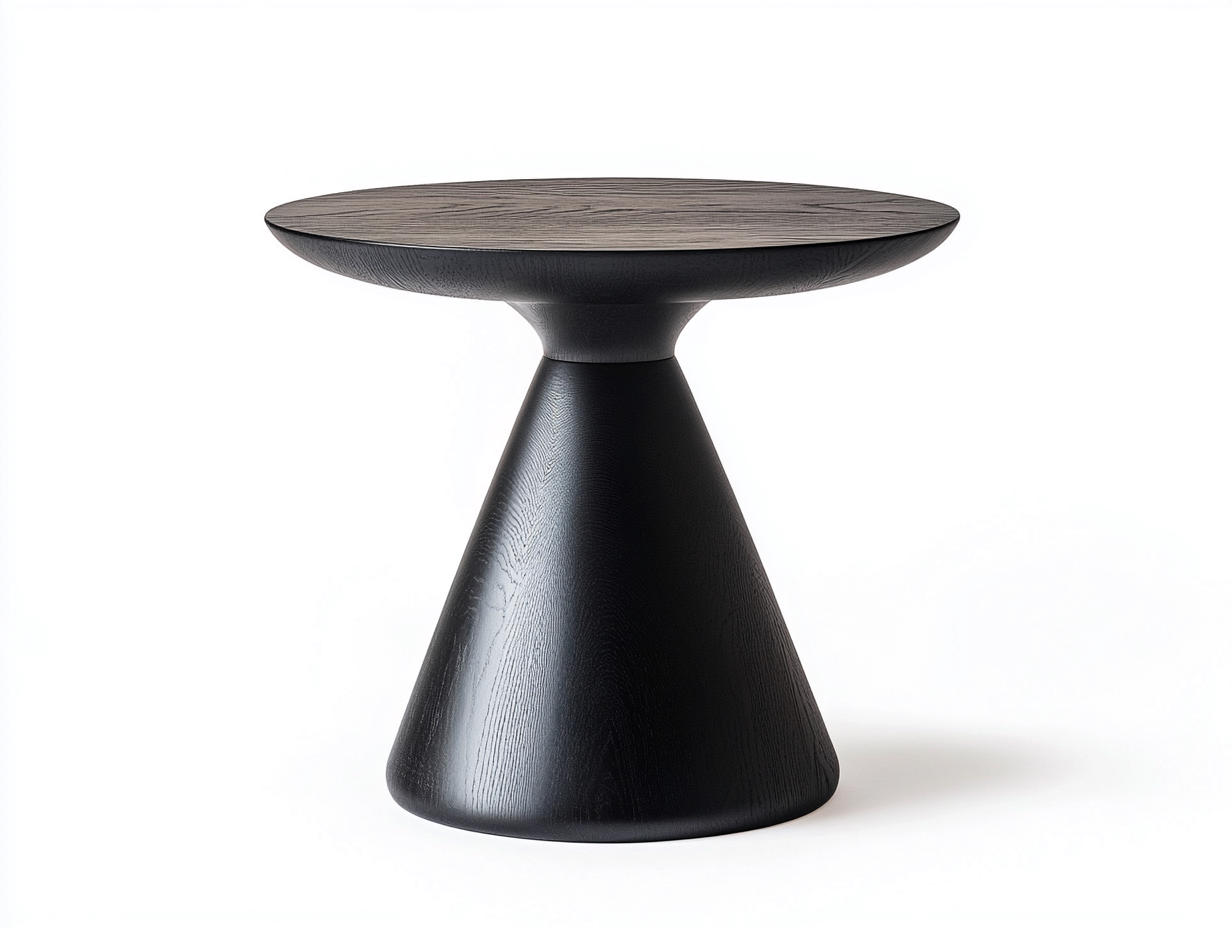Table d’appoint ronde 55×55×65 cm – noir – design contemporain en bois-Habitatoliq