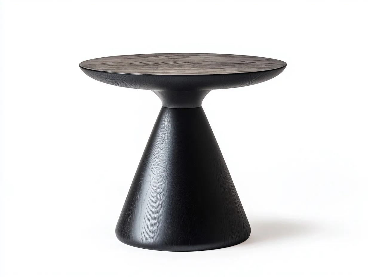 Table d’appoint ronde 55×55×65 cm – noir – design contemporain en bois-Habitatoliq