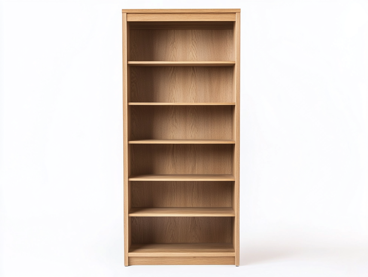 Bibliothèque en bois 90×35×200 cm – chêne clair – avec espace de rangement ouvert-Habitatoliq