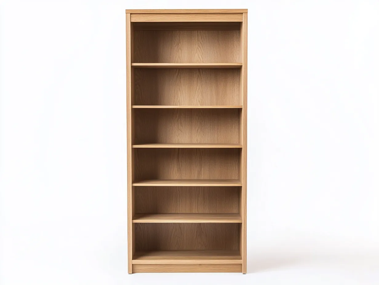 Bibliothèque en bois 90×35×200 cm – chêne clair – avec espace de rangement ouvert-Habitatoliq