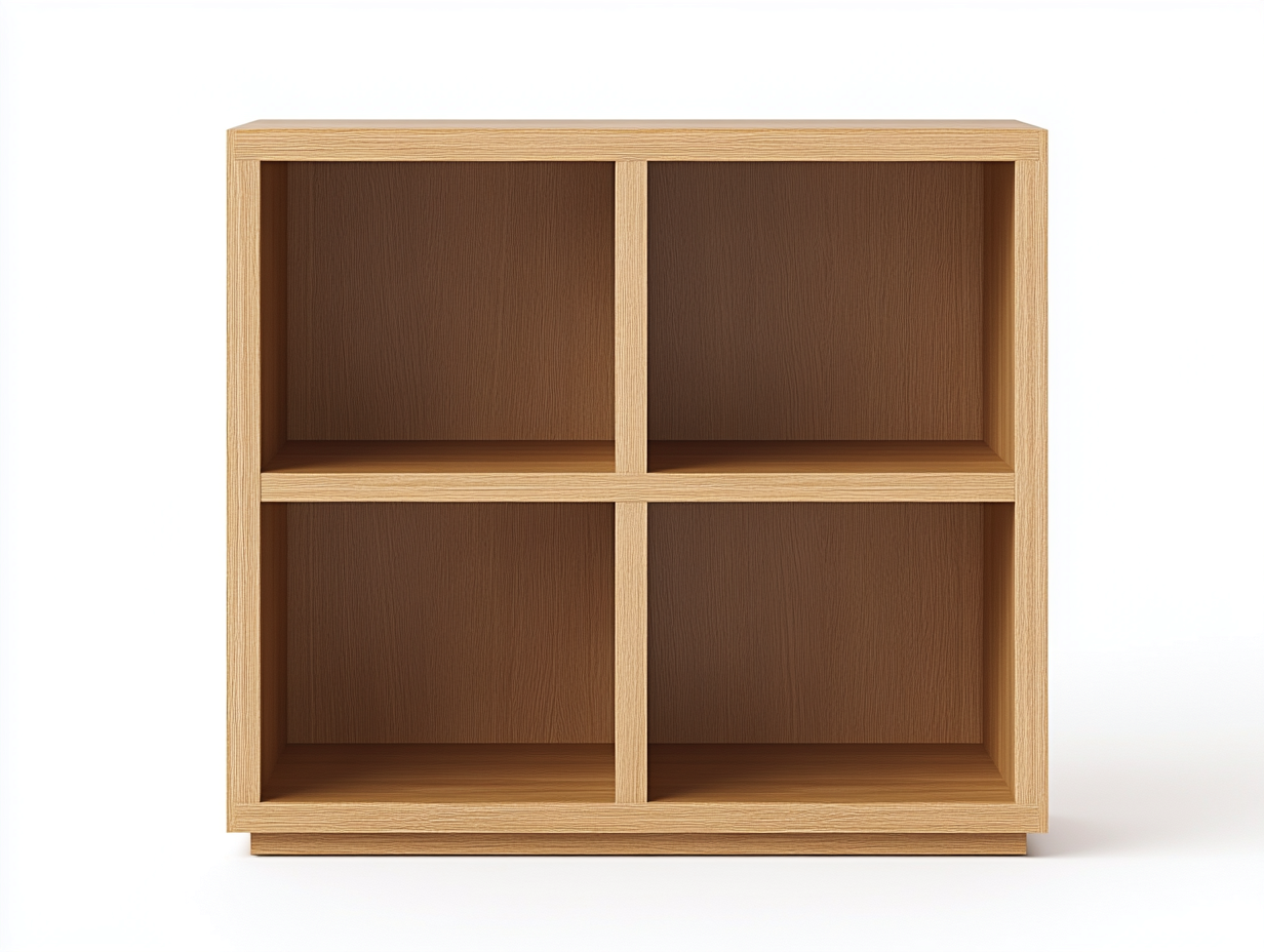 Étagère carrée en bois 90×35×90 cm – chêne clair – style moderne avec espace de rangement-Habitatoliq