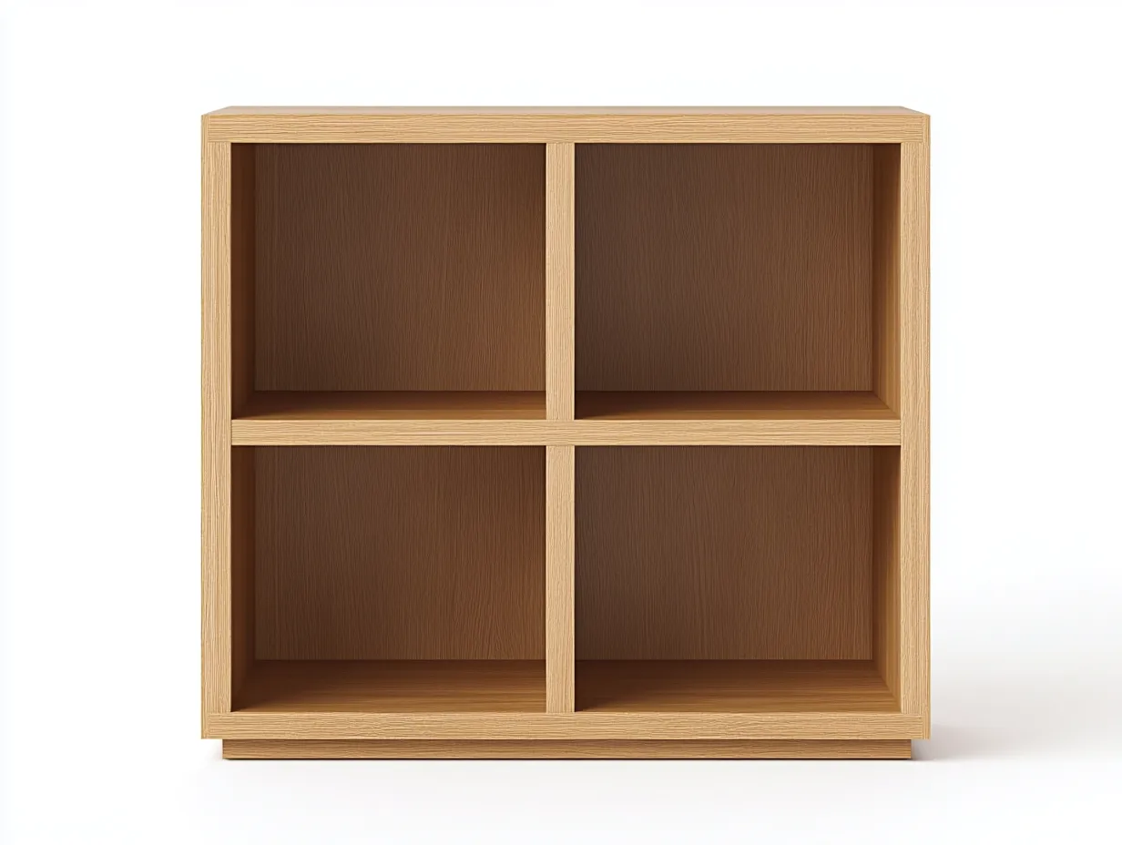 Étagère carrée en bois 90×35×90 cm – chêne clair – style moderne avec espace de rangement-Habitatoliq