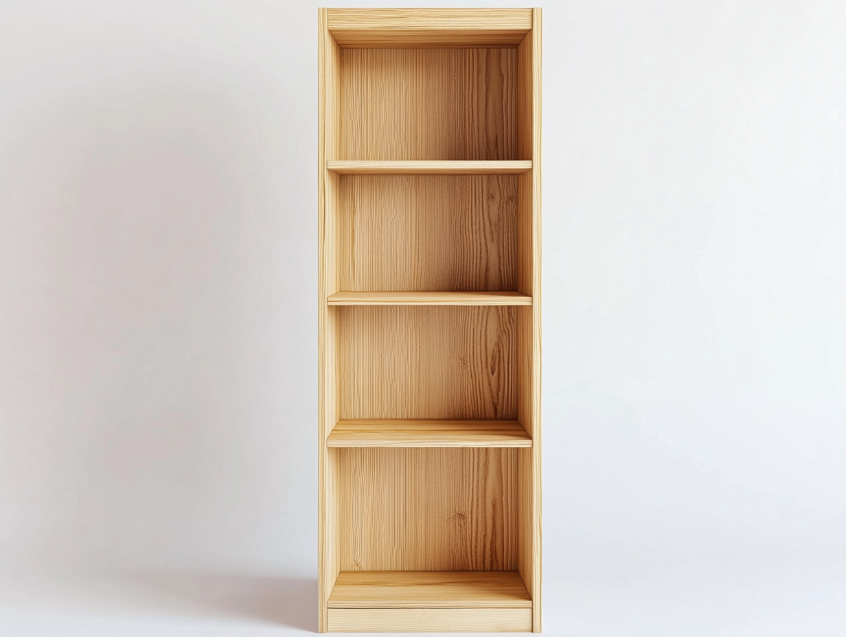 Bibliothèque en pin massif 70×30×170 cm – bois naturel – avec espace de rangement-Habitatoliq