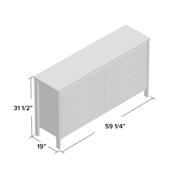 Gravity 6 Drawer Double Dresser