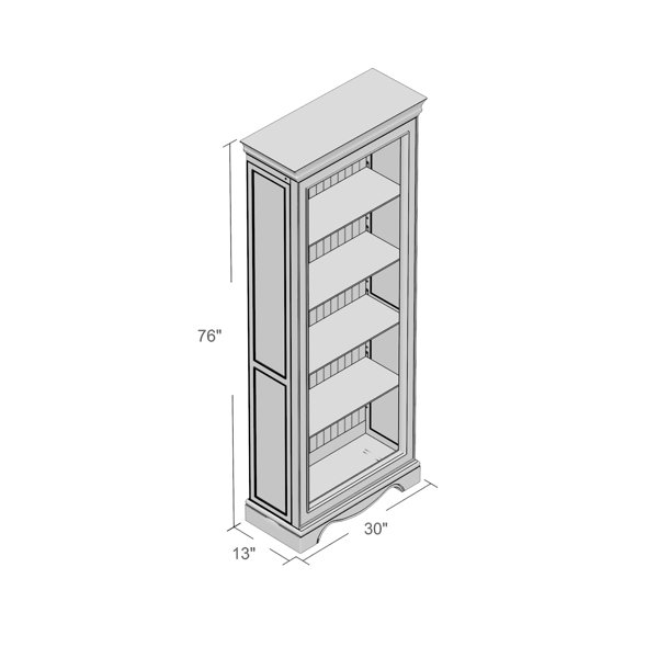 Kyles 30'' Wide Solid Wood Curio Cabinet with Lighting