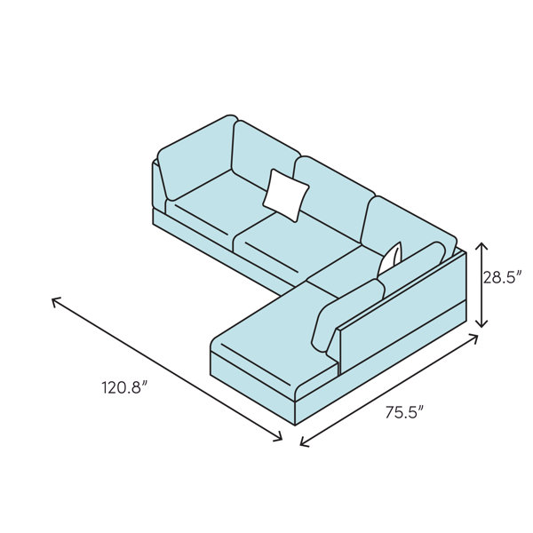 Hollywood 120.8" Wide Sofa & Chaise