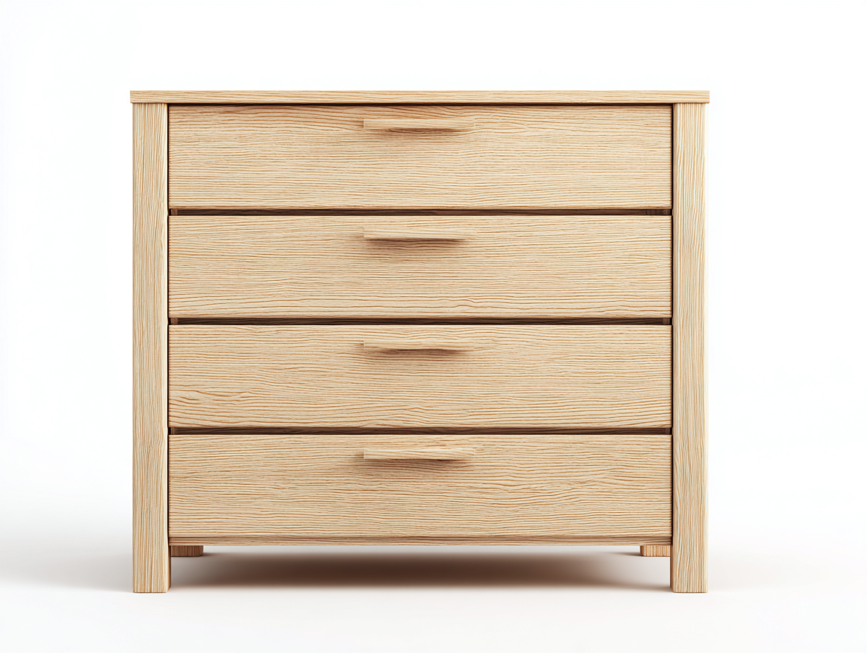 Commode en bois clair 80x41x95 cm - finition chêne naturel - style moderne - avec espace de rangement-Nestlego