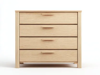 Commode en bois clair 80x41x95 cm - finition chêne naturel - style moderne - avec espace de rangement-Nestlego