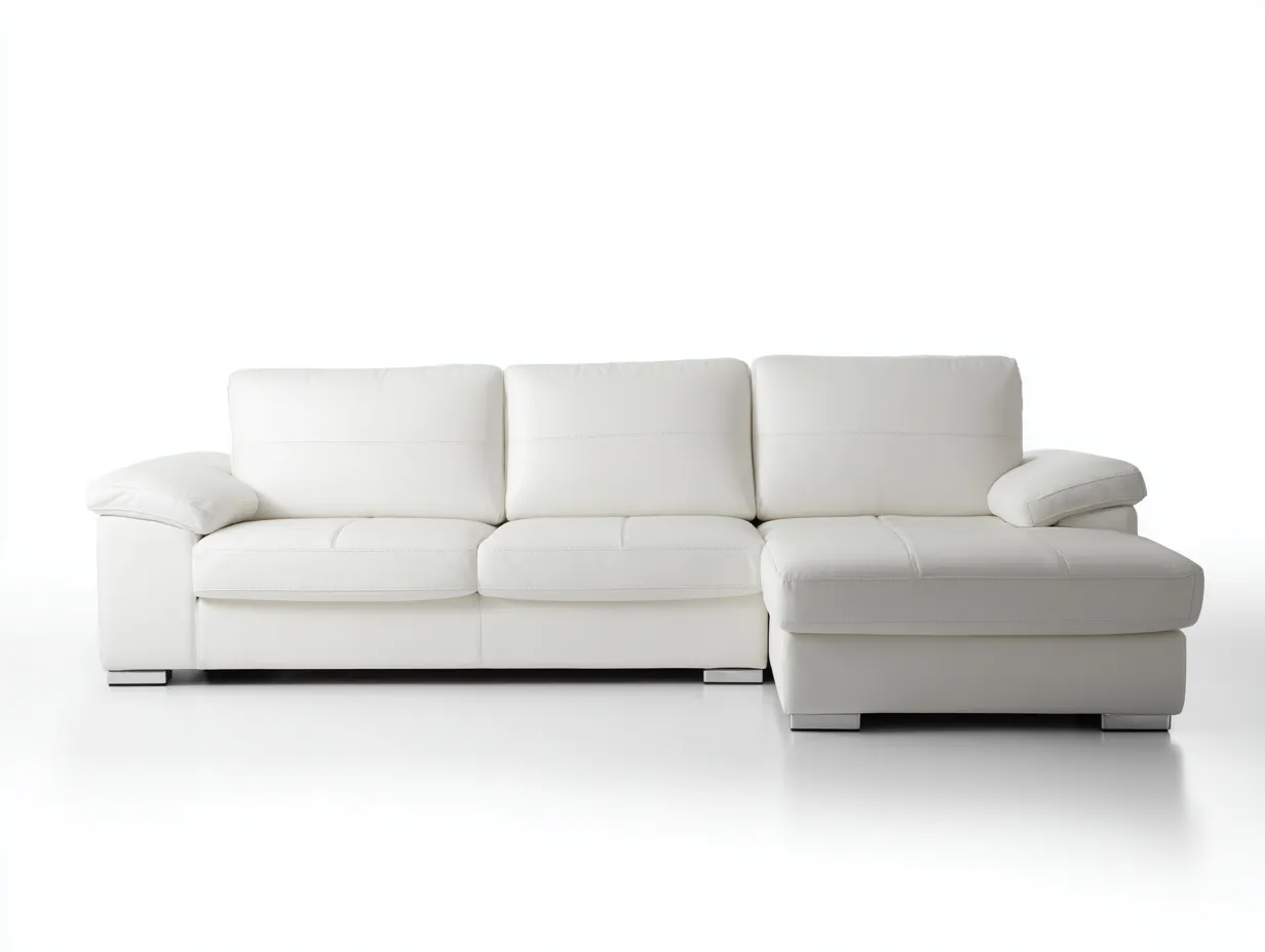 Canapé d'angle en cuir 270x160x85 cm - blanc - design contemporain confortable-Nestlego