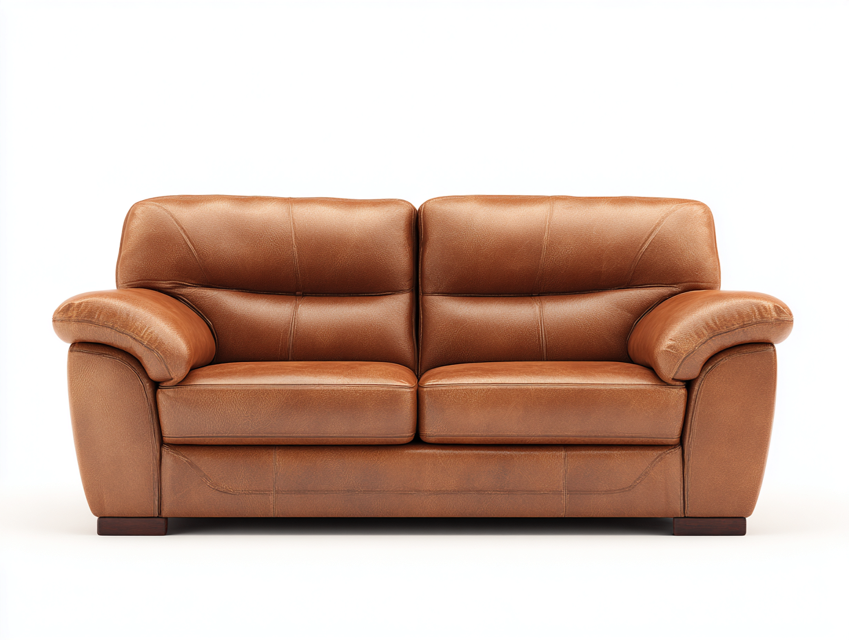 Canapé 2 places en cuir 165x95x85 cm - marron - style classique confortable-Nestlego
