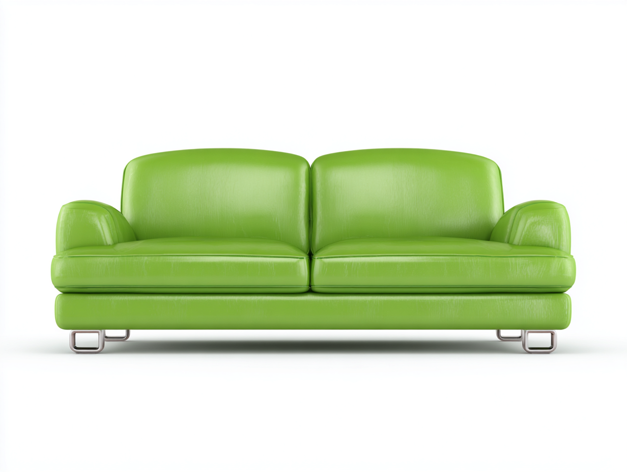 Canapé 2 places en cuir vert 165x90x80 cm - design moderne - assise moelleuse et piètement chromé-Nestlego