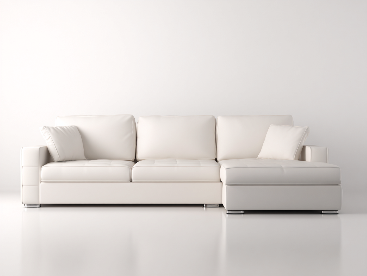 Canapé d'angle en cuir blanc 260x170x85 cm - design moderne - assise confortable et structure robuste-Nestlego