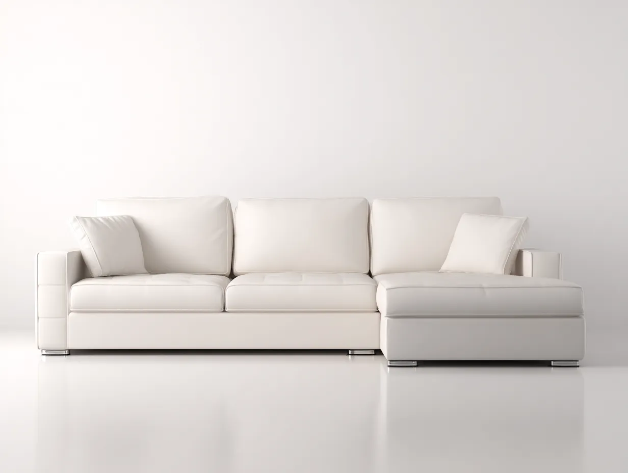 Canapé d'angle en cuir blanc 260x170x85 cm - design moderne - assise confortable et structure robuste-Nestlego