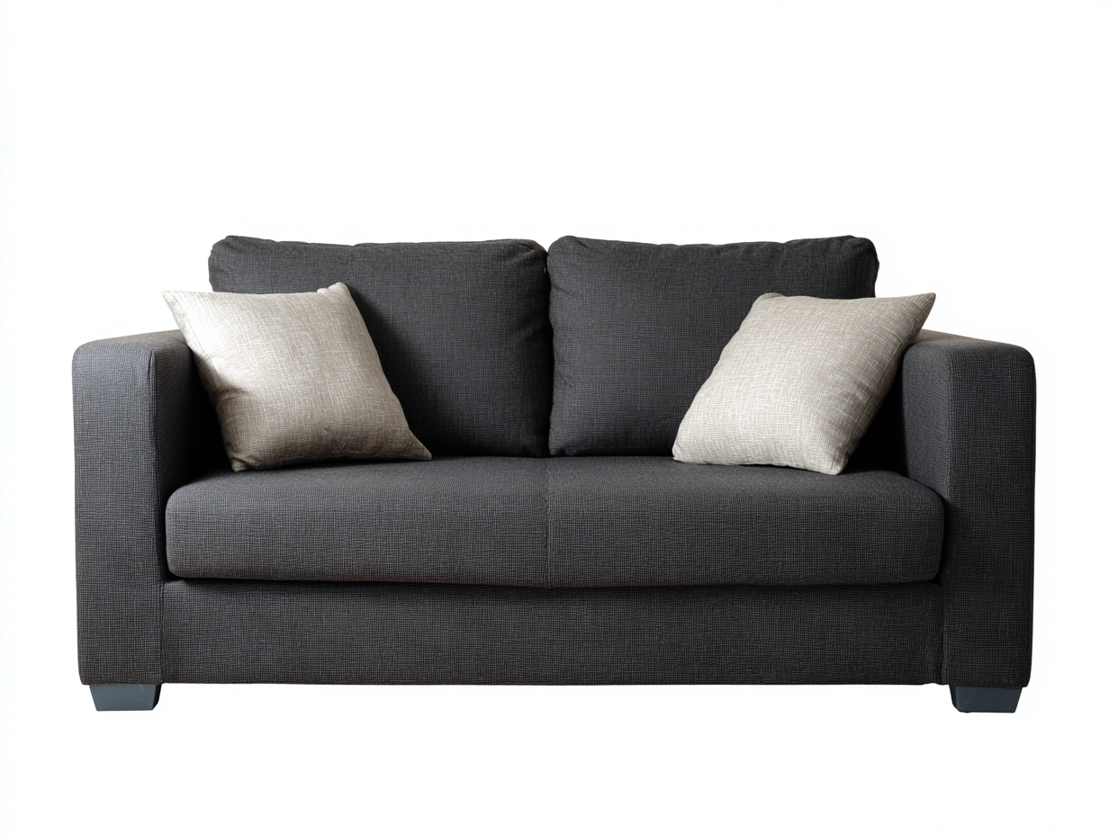 Canapé 2 places en tissu 165x90x85 cm - gris anthracite - style contemporain compact-Nestlego