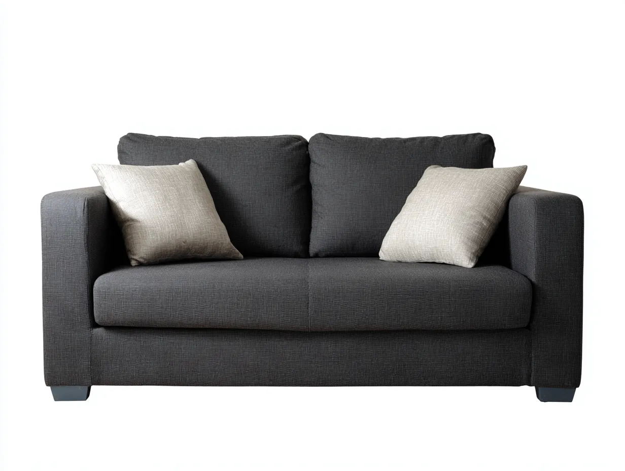 Canapé 2 places en tissu 165x90x85 cm - gris anthracite - style contemporain compact-Nestlego