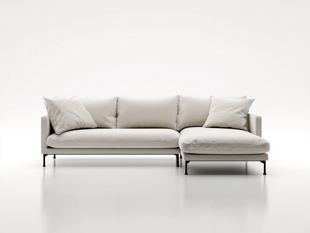 Canapé d'angle en tissu - 255x160x85 cm - beige clair - style moderne et minimaliste-Nestlego