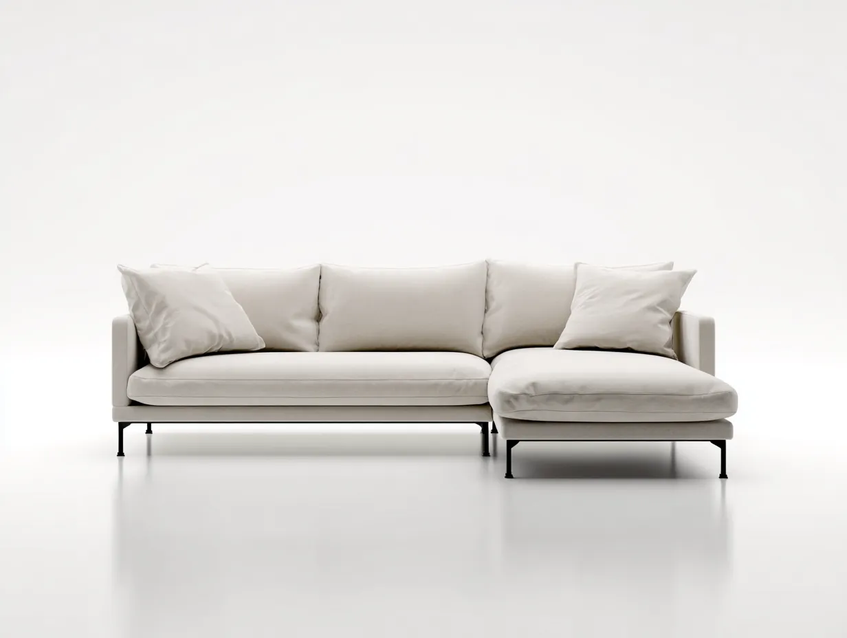 Canapé d'angle en tissu - 255x160x85 cm - beige clair - style moderne et minimaliste-Nestlego